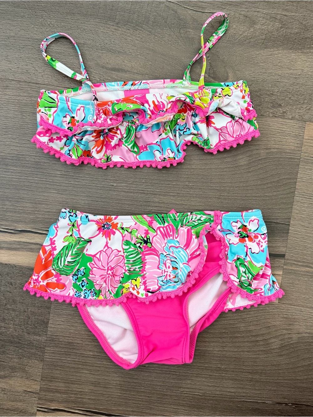 Lilly Pulitzer for Target Tropical Flower & Pink Pom Pom 2-Piece Swimsuit 3T